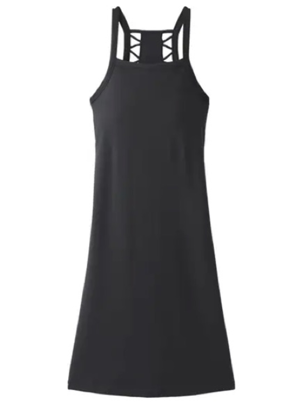 prAna Ardor Dress Medium Black Recycled Performance Knee Length M